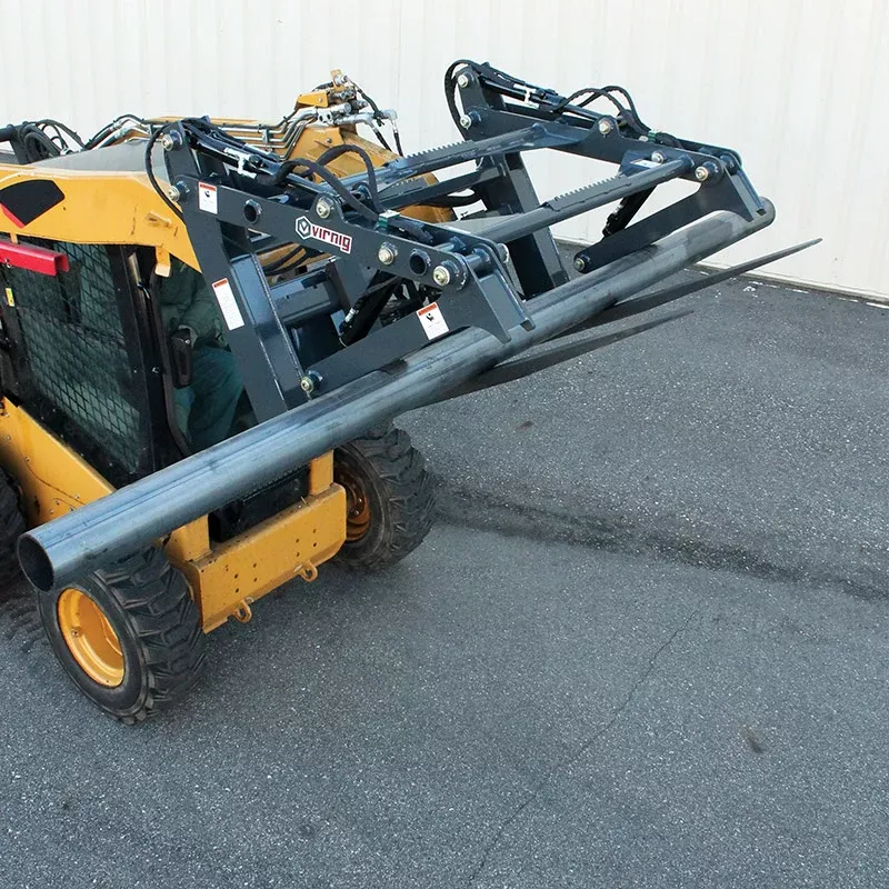 Virnig V60 Four-Cylinder Pipe Pallet Fork Grapple | Models PPFG448 & PPFG460 | Width 69″ | 15-25 GPM | For Skid Steers