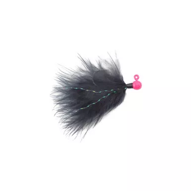 Voodoo Custom Tackle Marabou Jig Hot Pink Black 1/32oz