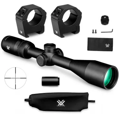 VORTEX Crossfire HD 4-12x44 Dead-Hold BDC MOA Riflescope with Sport 1in Medium Riflescope Rings (CFR-41201+SPT1-M)