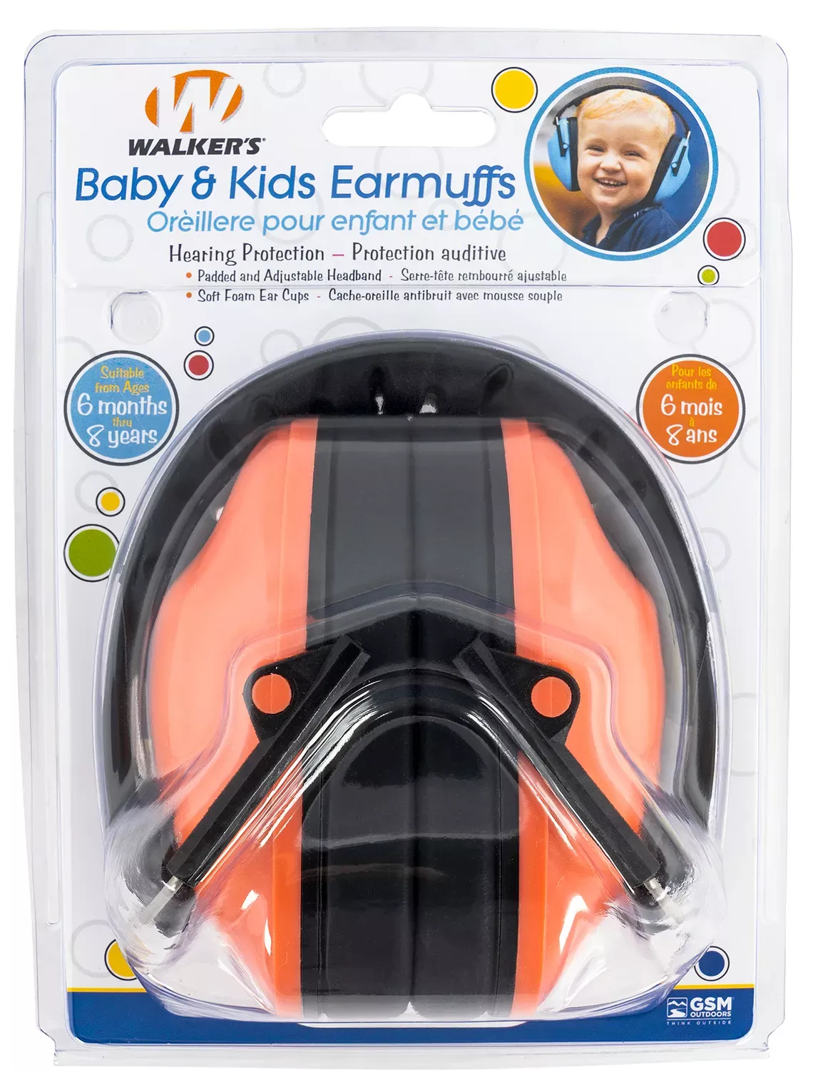 Walker’s Folding Passive Muff23 dB Over the Head Polymer Coral Ear Cups,Youth