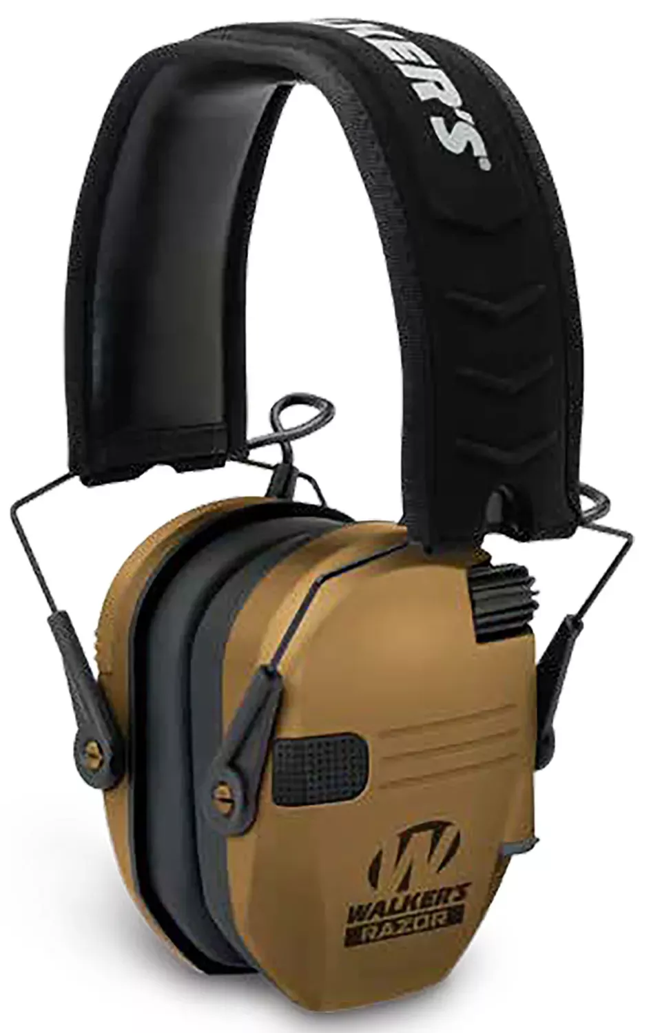 Walker’s Razor Slim Electronic Muff 23 dB Over the Head Polymer Battle Brown Ear Cups