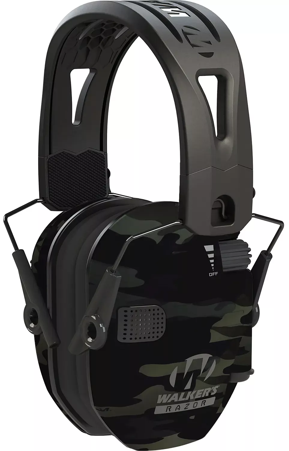 Walker’s Razor Slim Electronic Muff 23 dB Over the Head Polymer Gray MultiCam Ear Cups