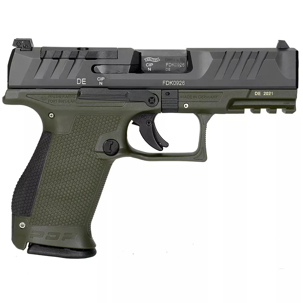 Walther PDP 9MM Compact OR Pistol Black/Green 4″