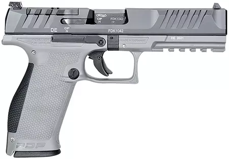 Walther PDP Optic Ready 9mm 18+1 5″ Black Steel Barrel/Slide Gray Polymer Frame 3-Dot Sights Rail Trigger Safety 2858401