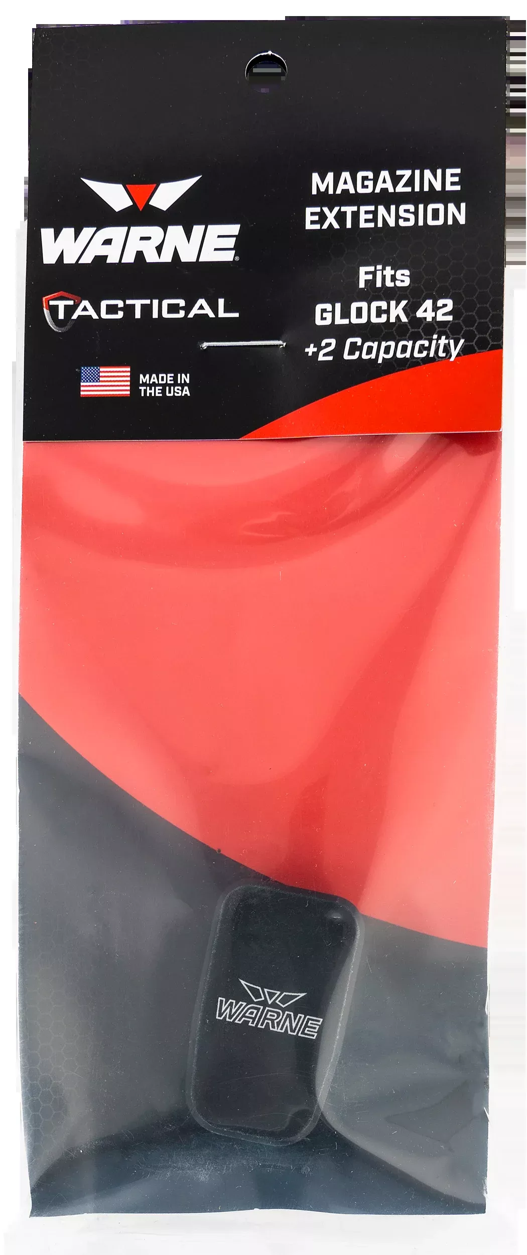 Warne Magazine Extension Black +2 Fits Glock 42