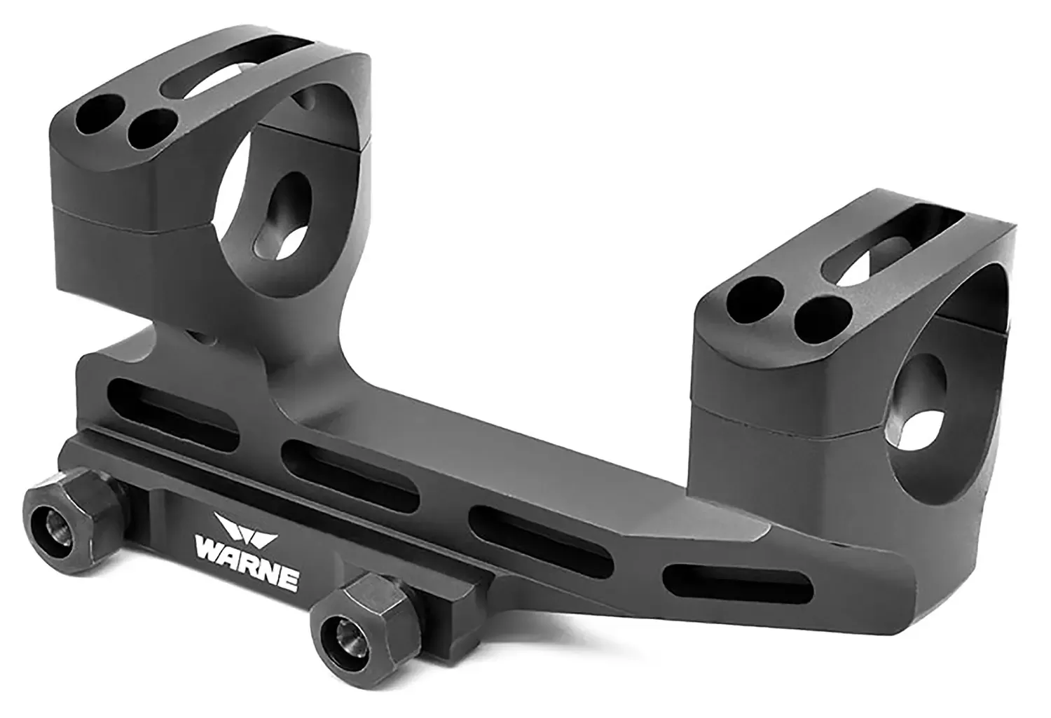Warne X-SKEL Scope Mount/Ring Combo For MSR AR10/AR15 Quick Detach 30mm Tube Cantilever Mount Super High Rings 1.90″ Mount Height Black Anodized Aluminum
