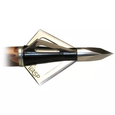 Wasp 3125 Boss Broadheads, 3 Blade, 125 Grain, Black, 3 Pack