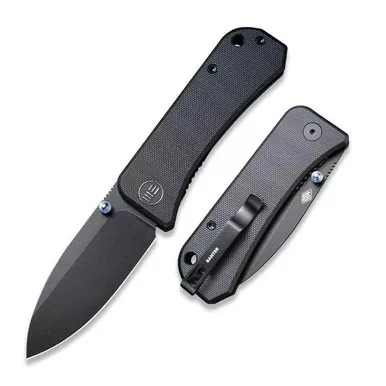 We Knife 2004B Banter Folding Knife 2.90" S35VN Drop Point Plain Edge Blade, Black G10 Handle