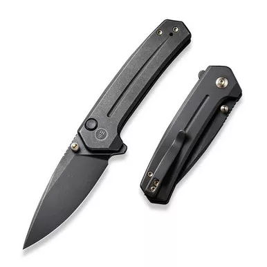 We Knife WE21026B-2 Culex Flipper Folding Knife 2.97" 20CV Drop Point Black Plain Edge Blade, Black Titanium Handle