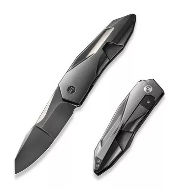 We Knife WE22028-6 Solid Flipper Folding Knife 3.88" 20CV Spear Point Plain Edge Blade, Polished Gray Titanium Handle
