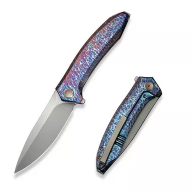 We Knife WE23070-4 Acuminal Flipper Folding Knife 3.98" Vanax Drop Point Plain Edge Blade, Flamed Titanium Handle