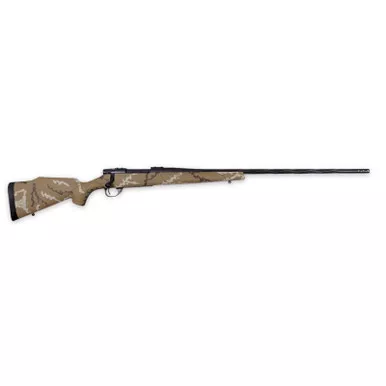 Weatherby VHH256RR6B Vanguard Outfitter 25-06 Rem 5+1 24" Threaded/Spiral Fluted, Graphite Black Barrel/Rec, Tan with Brown & White Sponge Synthetic Stock, Accubrake Muzzle Brake, Adj. Trigger