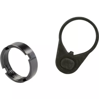 White Label Armory WLA-BUF-7006-01 AR15 End Plate Kit, Mil-Spec End Plate & Castle Nut, Black
