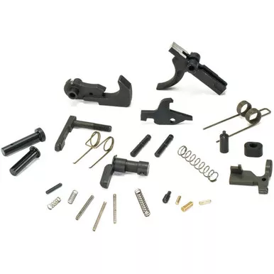 White Label Armory WLA-LOW-1014-01 AR15 Lower Parts Kit, No Trigger Guard/No Grip, Black