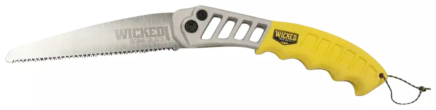 Wicked Tree GearTough Utility Folding Saw 7″ High Carbon Steel Blade/Yellow Overmold Aluminum Handle