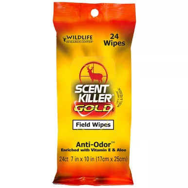 Wildlife Research 1295 Scent Killer Field Wipes Gold, Yellow, 24 Pack