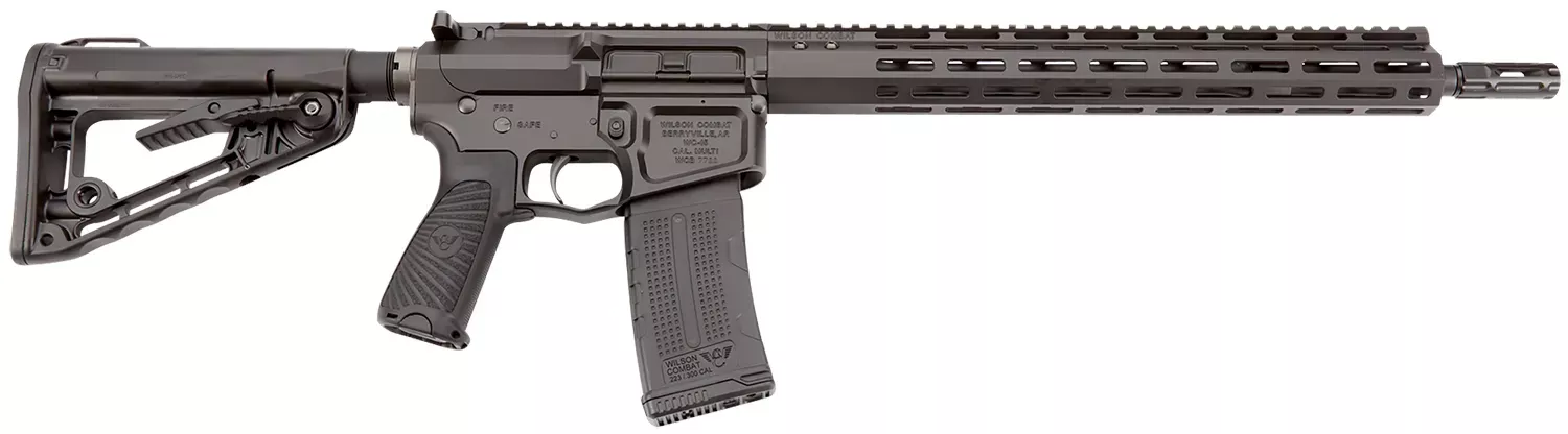 Wilson Combat Recon Tactical 5.56 NATO Rifle 30+1 16″ Threaded w/Comp M-LOK Handguard Alum Rec Adj Stock Black TRRCRB556168