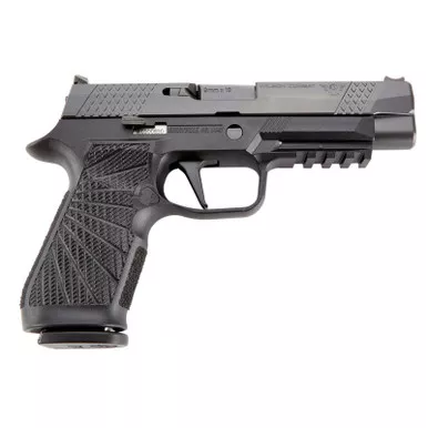 Wilson Combat SIGWCP320F9B P320 9mm Luger 17+1 4.70" Chrome Moly Barrel, Black DLC Serrated Stainless Steel Slide, Black Polymer Frame w/Picatinny Rail, Black Polymer Grip