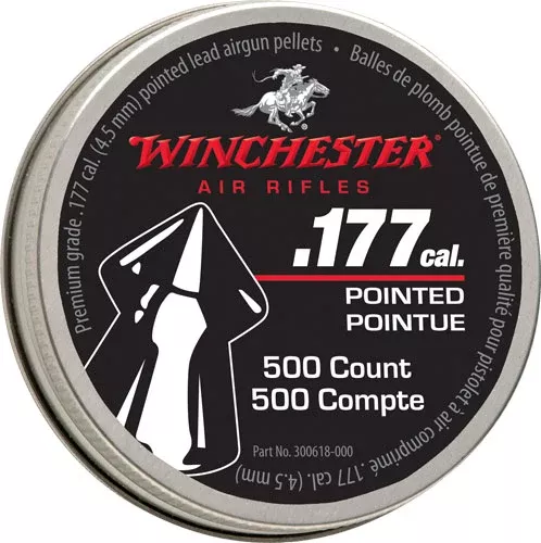 Winchester .177 Pointed Pellet – 500 Count Tin 6 Pack Case