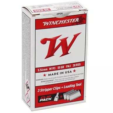 Winchester 5.56mm 55 Grain FMJ M193 Stripper Clips 30 Rounds