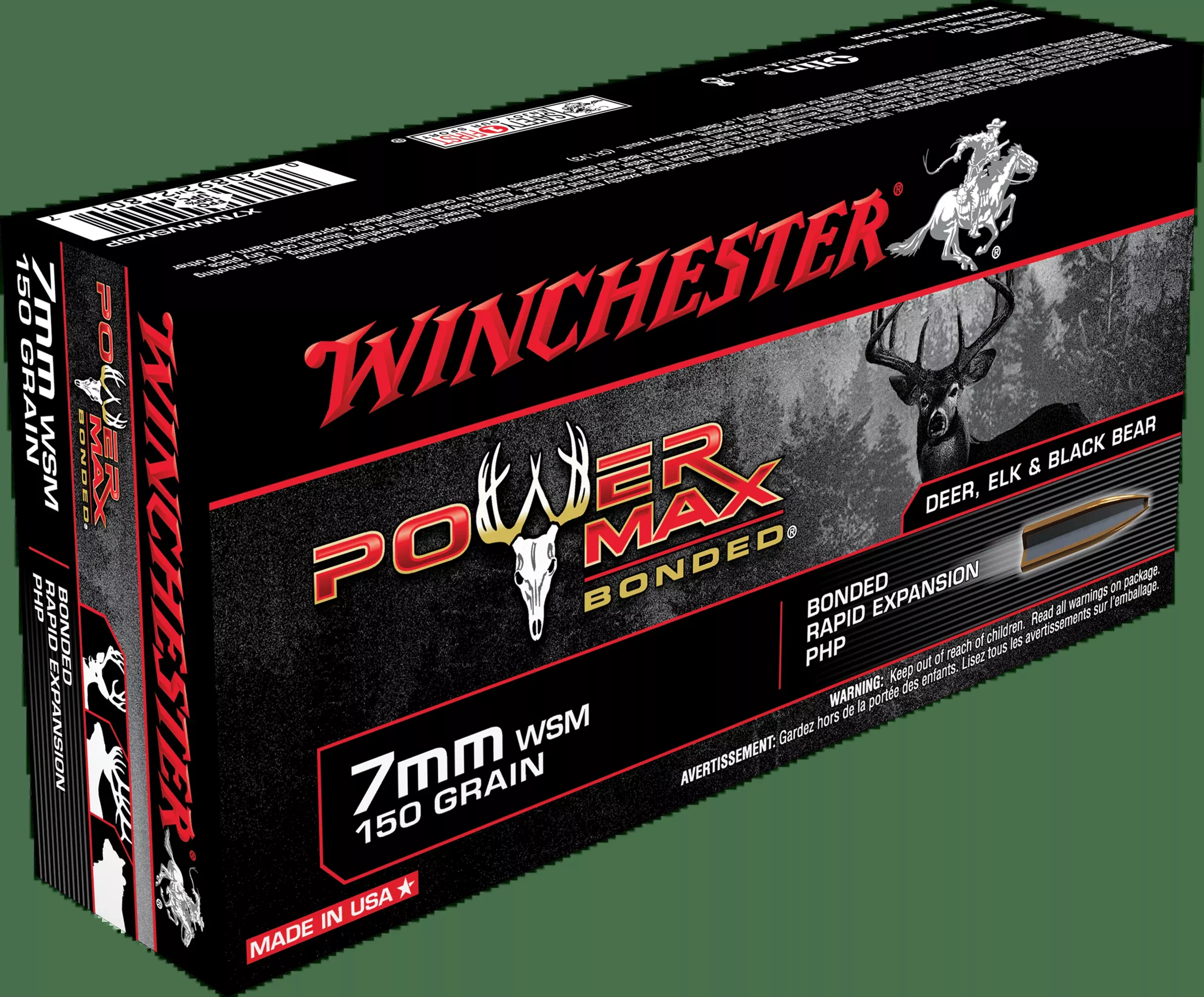 Winchester Ammo Power Max Bonded, Win X7mmwsmbp 7mmwsm 150pmb20/10