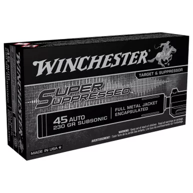 Winchester Super Supressed 45 Automatic 230 Grain 50 Rounds