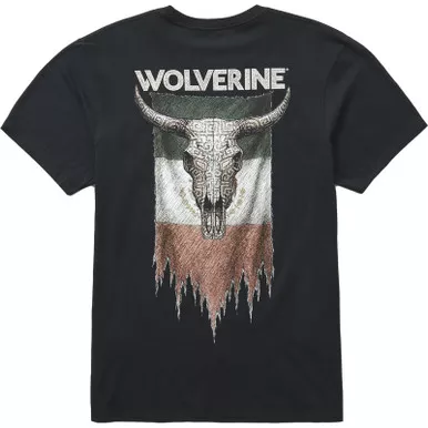 WOLVERINE Men's Aztec Steer Black Short Sleeve Graphic Tee (W1220188-1021)