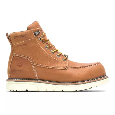 WOLVERINE Men's I-90 DuraShocks Moc Toe CarbonMAX 6in Tan Work Boots (W201097)