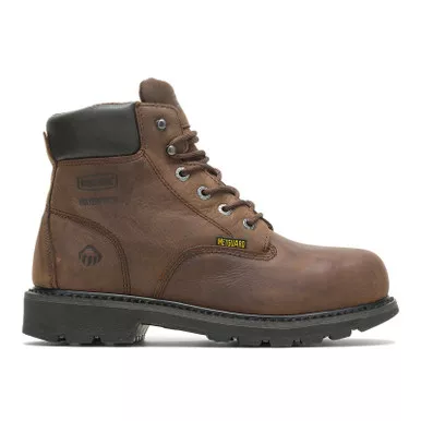 WOLVERINE Men's McKay Waterproof Steel-Toe 6in Brown Work Boots (W05679)