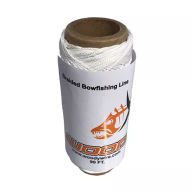 Woody Wire WW90 Bowfishing Braided Line, 90 Feet, White