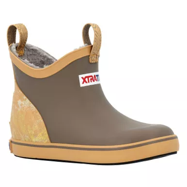 XTRATUF Little Kid’s Trolling Pack Fleece Lined Chocolate Chip Ankle Deck Boots (XKABTP9C)