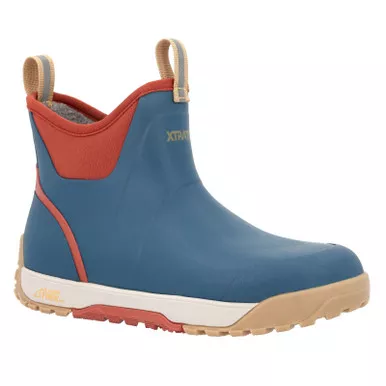 XTRATUF Men's 6in ADB Ice Fleece Lined Legion Blue/Rust Red Ankle Deck Boots (XMABI200)