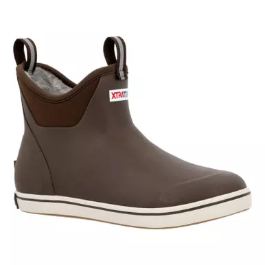 XTRATUF Men's 6in Trolling Pack Fleece Lined Brown Ankle Deck Boots (XMAB900T-BRN)