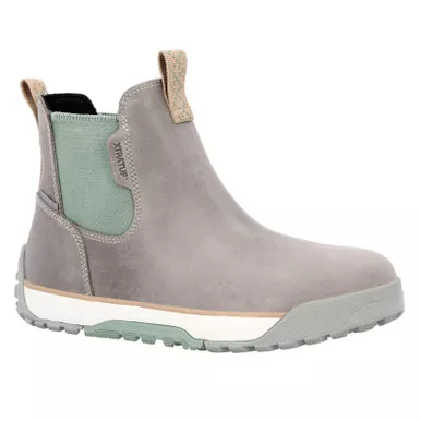 XTRATUF Women's 6in ADB Leather Grey/Iceberg Ankle Deck Boots (XWABL100)