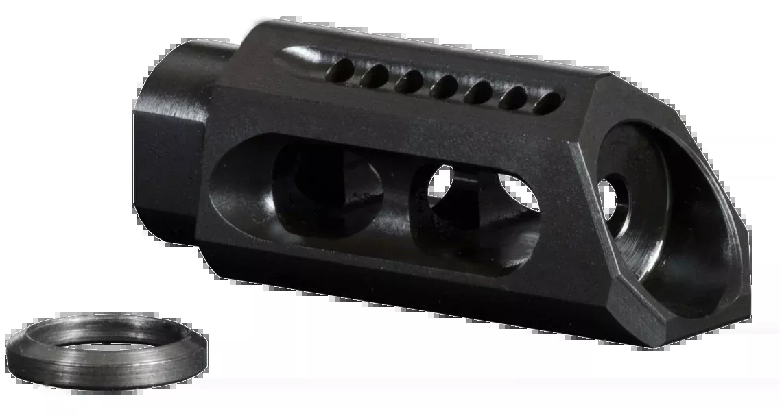 Yhm Slant Muzzle Brake/comp – 5.56mm For 1/2×28 Threads