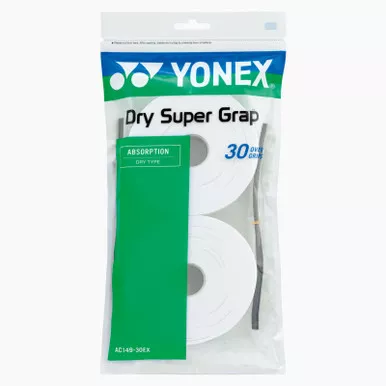 YONEX Dry Super Grap White 30-Pack Overgrip (AC149-30W)