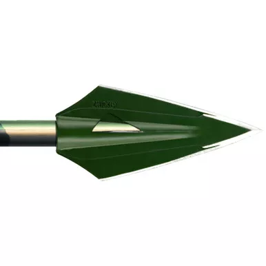 Zwickey B114 Eskimo Broadheads Glue On 4 Blade, 125 Grain, Green, 3 Pack