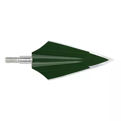 Zwickey S112 Eskimo Broadheads Screw In, 2 Blade, 160 Grain, Green, 3 Pack